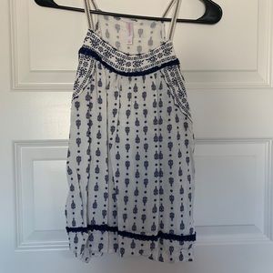 Target blue and white detail tank top